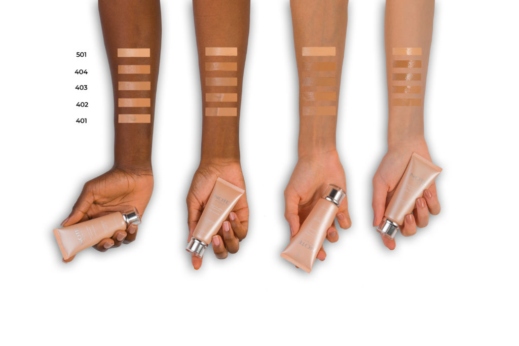 Note Mineral foundation arm swatches