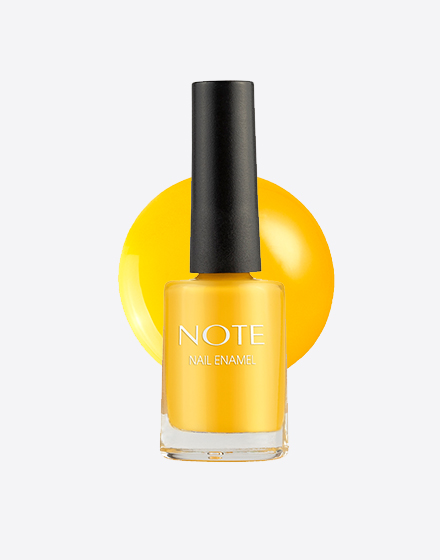 Note Nail enamel shade 75 or yellow bottle with shade swatch