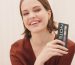 Note model photoshoot warmed toned eye holding professional eyeshadow 107
